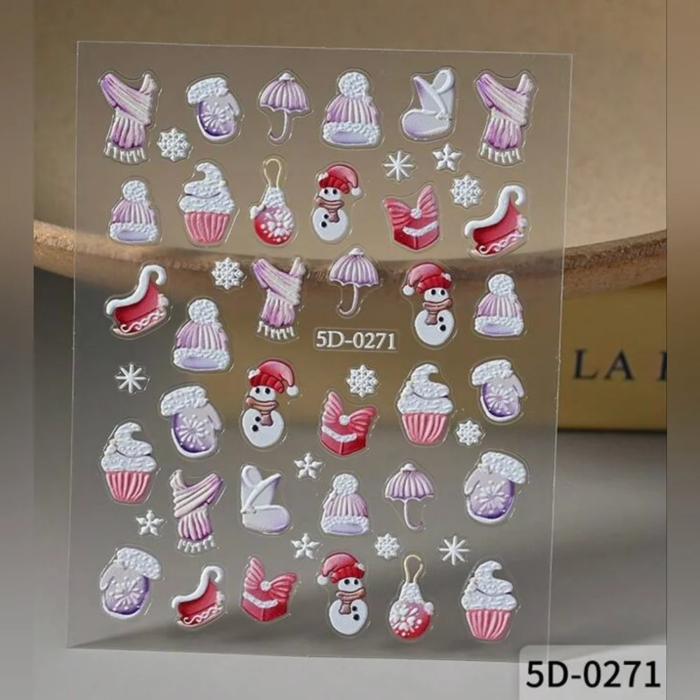Christmas Nail Art Stickers 3 Sheets Buyer's Choice-NIP - Picture 13 of 14
